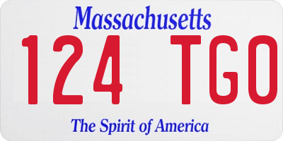 MA license plate 124TG0