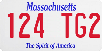 MA license plate 124TG2