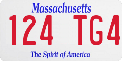 MA license plate 124TG4