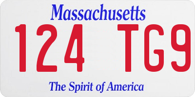 MA license plate 124TG9
