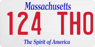 MA license plate 124TH0
