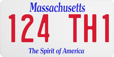 MA license plate 124TH1