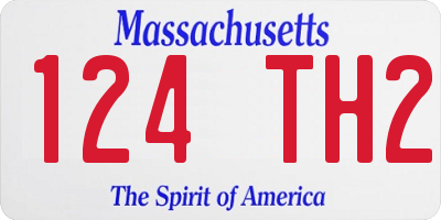MA license plate 124TH2