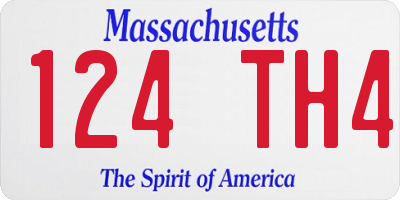 MA license plate 124TH4