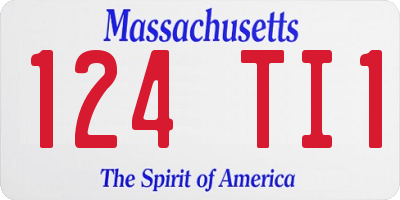 MA license plate 124TI1