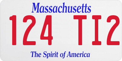 MA license plate 124TI2