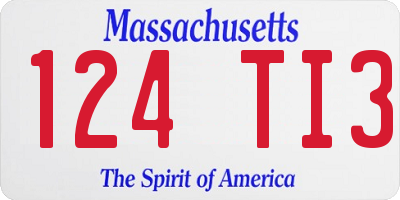 MA license plate 124TI3