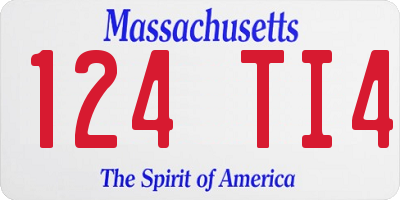 MA license plate 124TI4