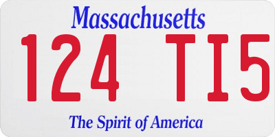 MA license plate 124TI5