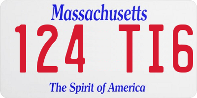 MA license plate 124TI6