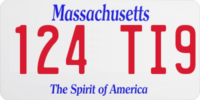 MA license plate 124TI9