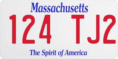 MA license plate 124TJ2