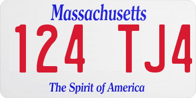 MA license plate 124TJ4