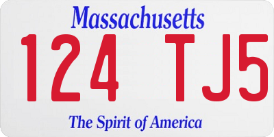 MA license plate 124TJ5