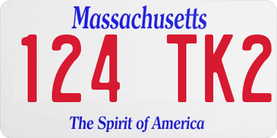 MA license plate 124TK2
