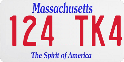 MA license plate 124TK4
