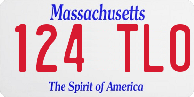 MA license plate 124TL0