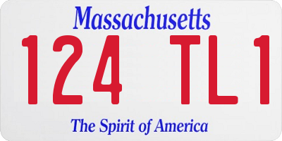 MA license plate 124TL1