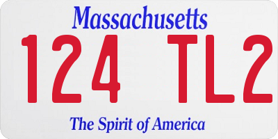 MA license plate 124TL2