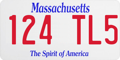 MA license plate 124TL5