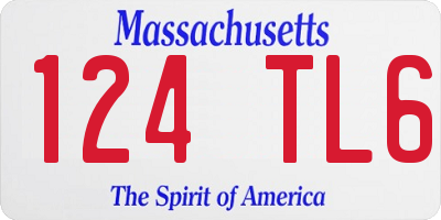 MA license plate 124TL6