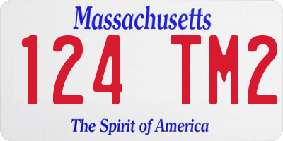 MA license plate 124TM2