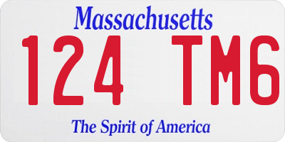 MA license plate 124TM6