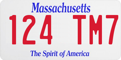MA license plate 124TM7