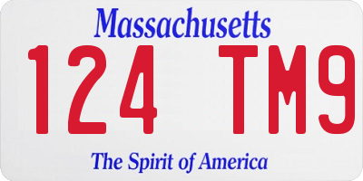 MA license plate 124TM9