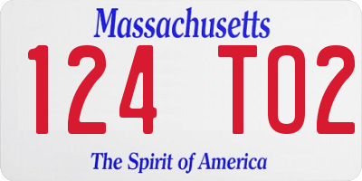 MA license plate 124TO2