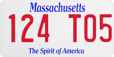 MA license plate 124TO5