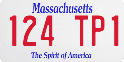 MA license plate 124TP1