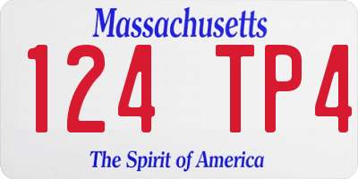 MA license plate 124TP4