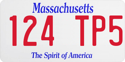MA license plate 124TP5