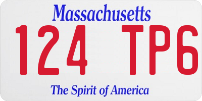 MA license plate 124TP6