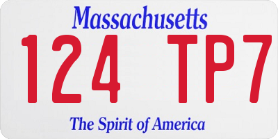 MA license plate 124TP7