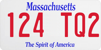 MA license plate 124TQ2