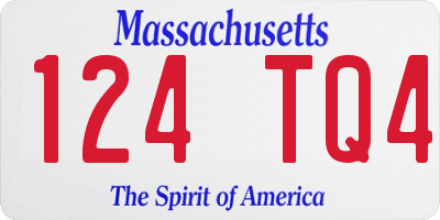 MA license plate 124TQ4