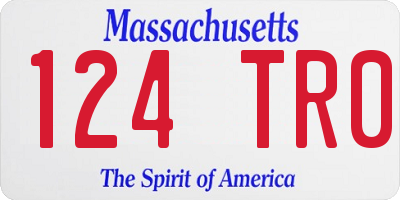 MA license plate 124TR0