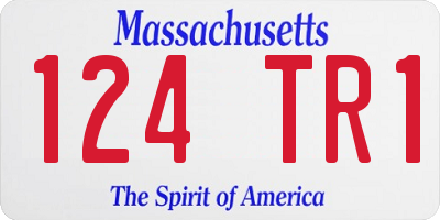 MA license plate 124TR1