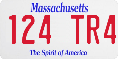 MA license plate 124TR4