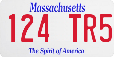 MA license plate 124TR5