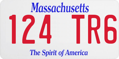 MA license plate 124TR6