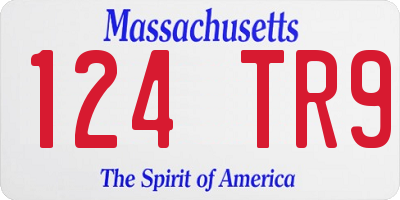 MA license plate 124TR9