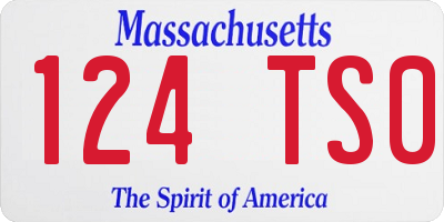 MA license plate 124TS0