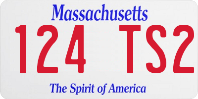 MA license plate 124TS2