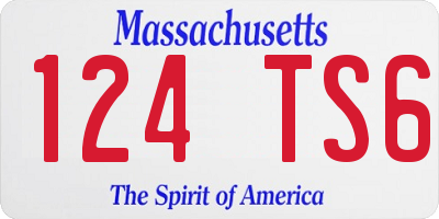 MA license plate 124TS6