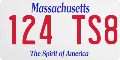 MA license plate 124TS8