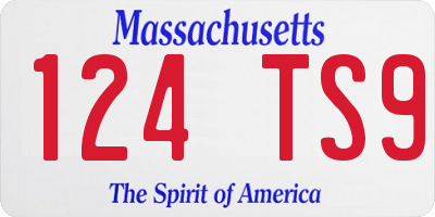 MA license plate 124TS9