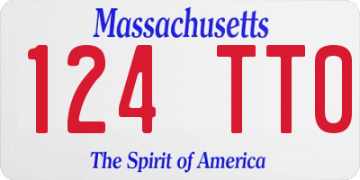 MA license plate 124TT0